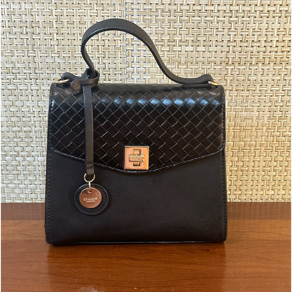 🌟HP🌟Dune London Black Faux Leather Minilady Medium Satchel Top HandleCrossbody